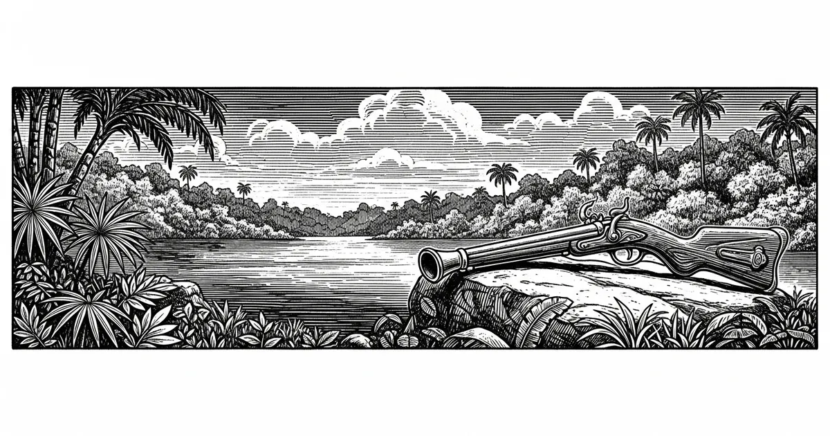 Trabuco colonial abandonado na beira do rio — o sonho do Cacique Paraguá.