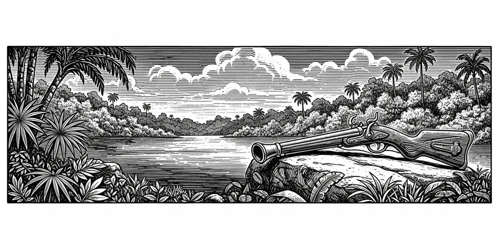 Trabuco colonial abandonado na beira do rio — o sonho do Cacique Paraguá.