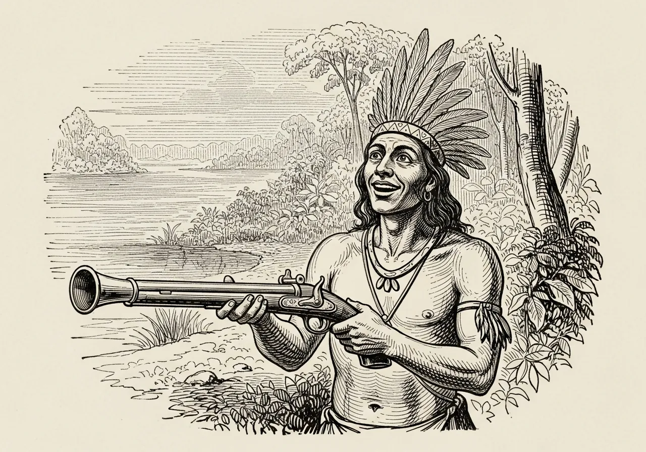 O Paraguá com o trabuco — o sonho finalmente realizado.