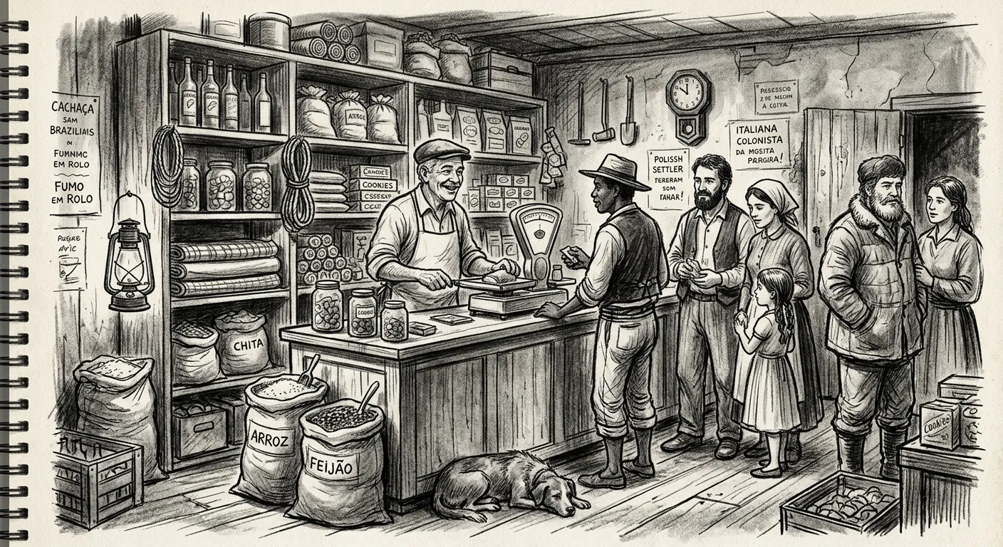 A bodega do papai — cachaça, fumo em corda, rapadura, a freguesia eclética